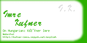 imre kufner business card